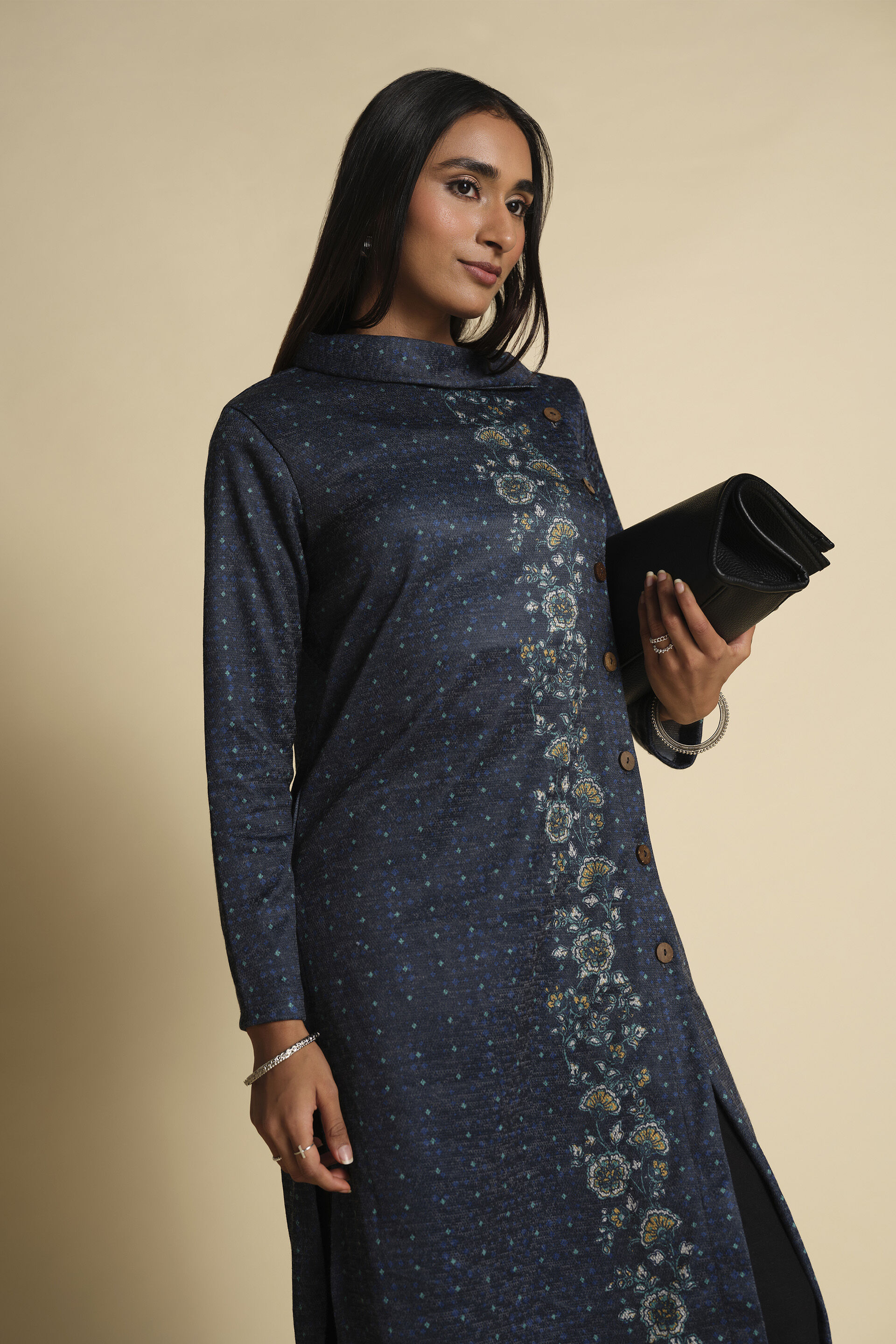 Phool Bahar Tunic, Indigo, image 4